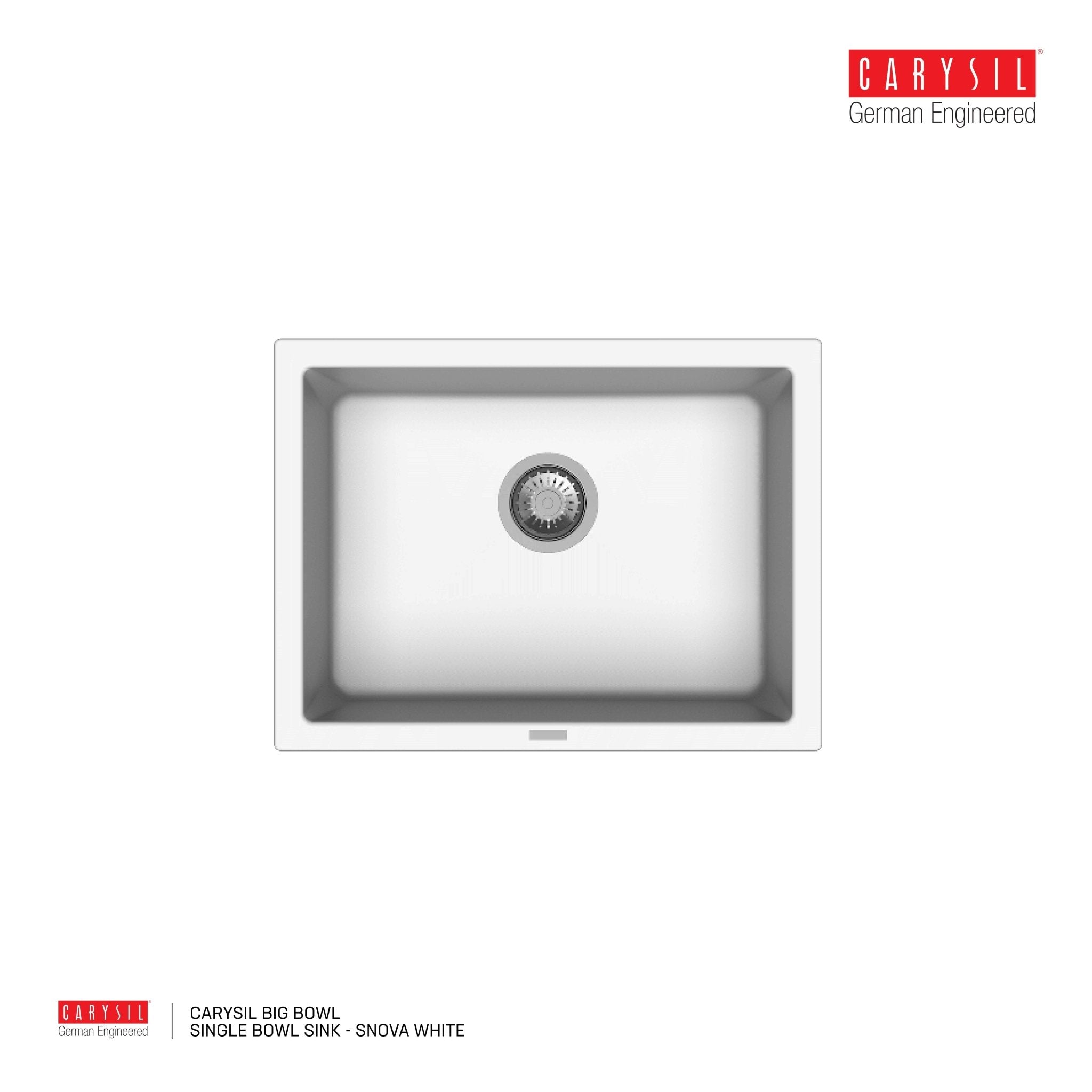Carysil Big Bowl - 610 X 457 Single Bowl Sink - Cassini - Sinks, Tapware & Accessories