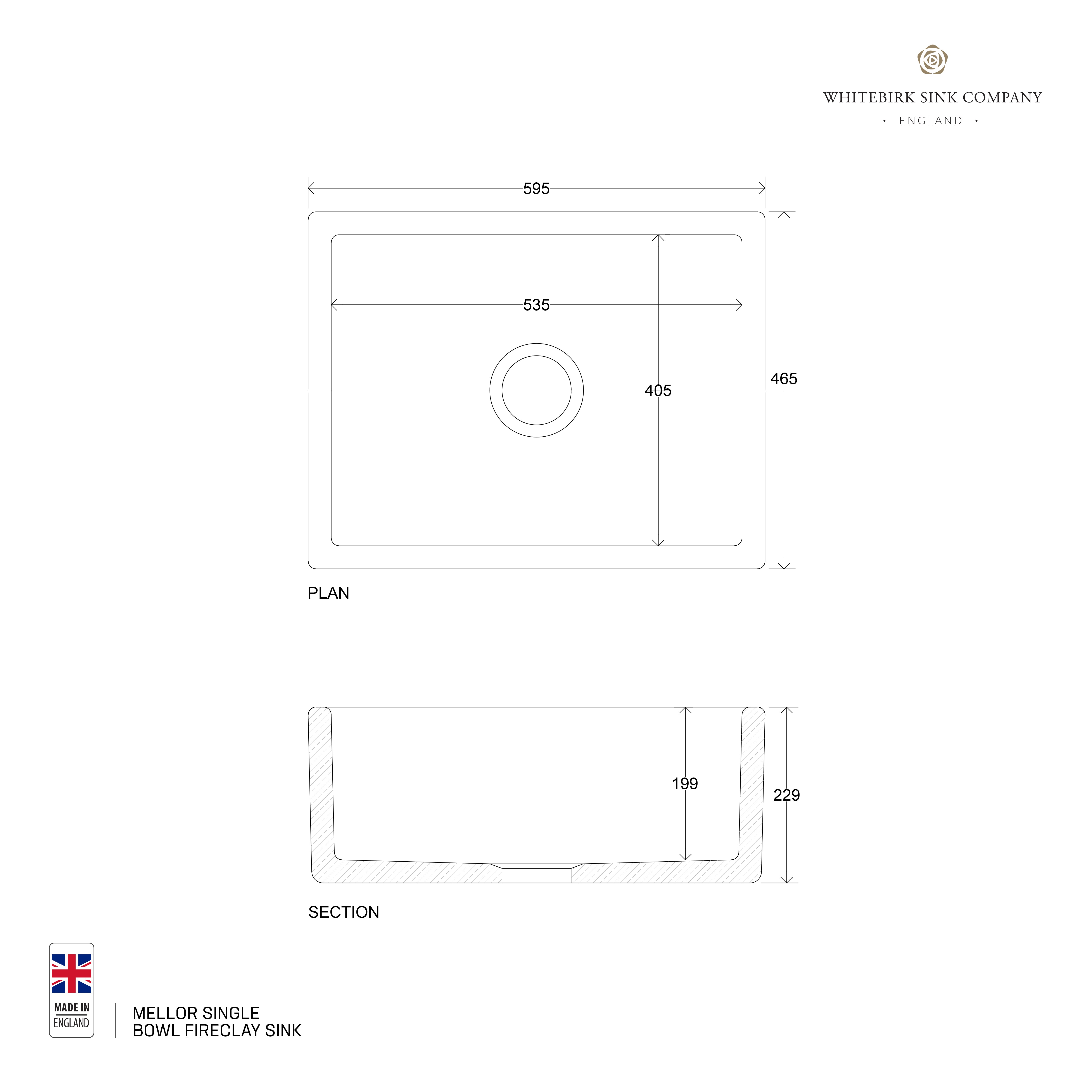 Whitebirk Mellor Single Bowl Fireclay Butler Sink