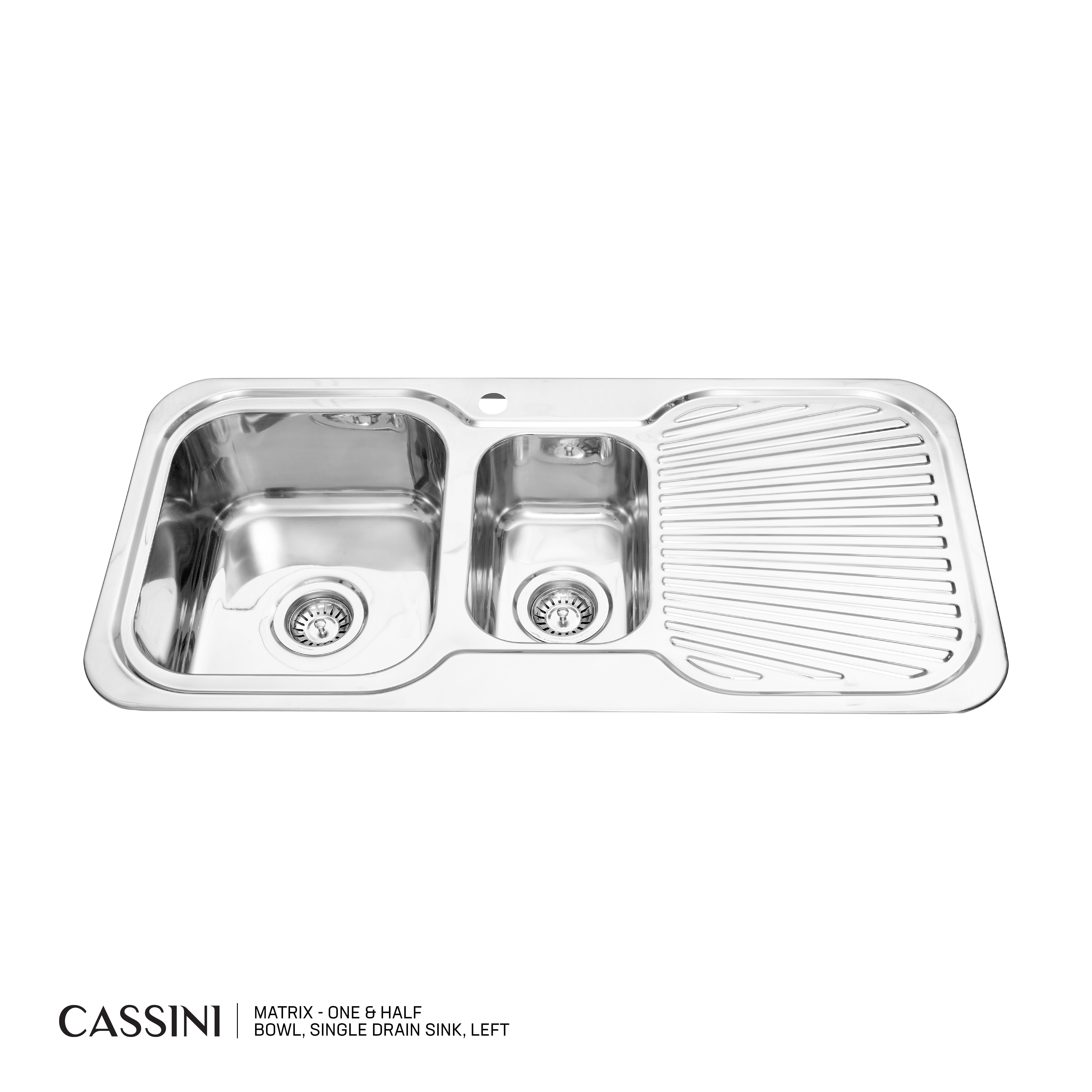 CASSINI MATRIX - One & Half Bowl, Single Drain Sink