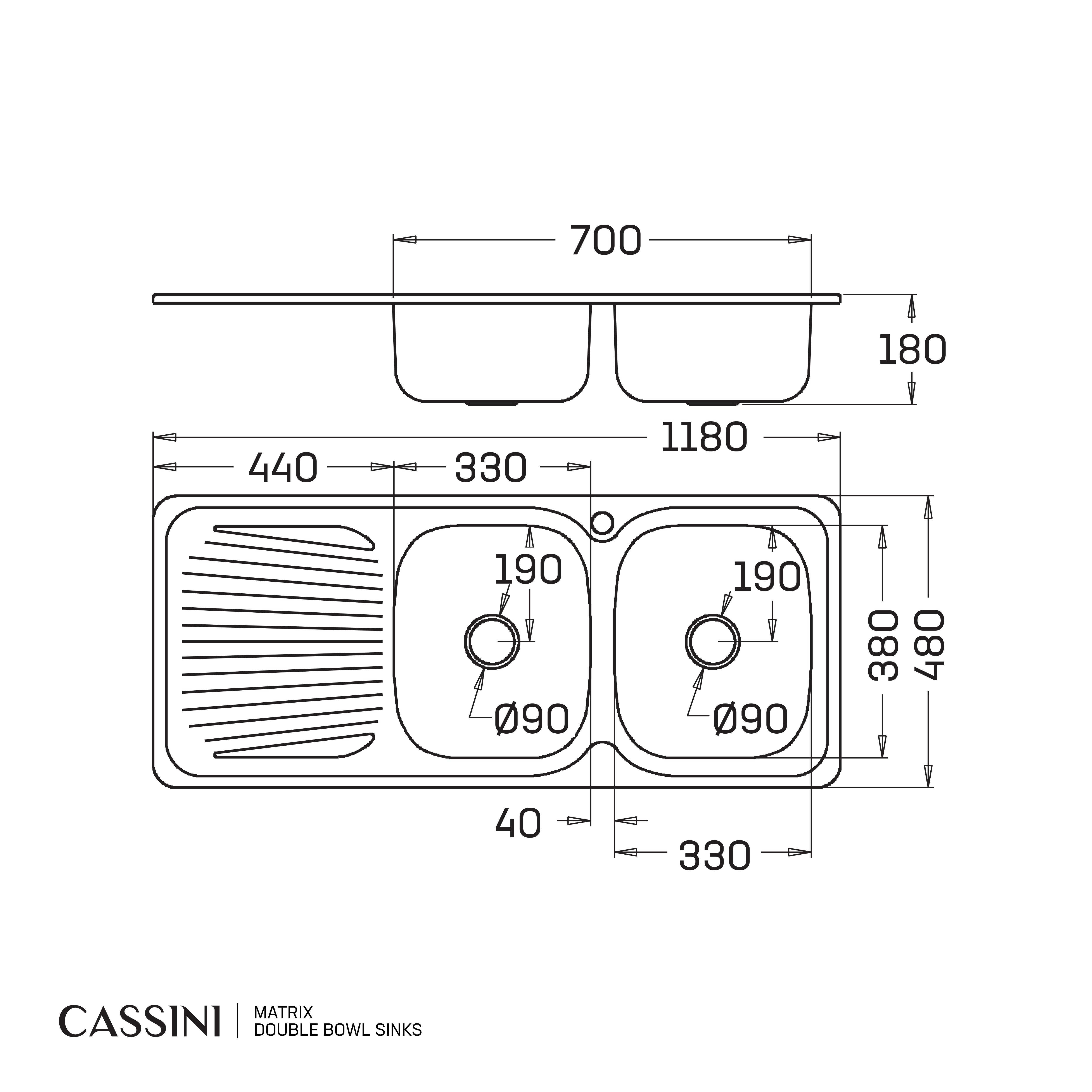 CASSINI MATRIX - Double Bowl Sinks