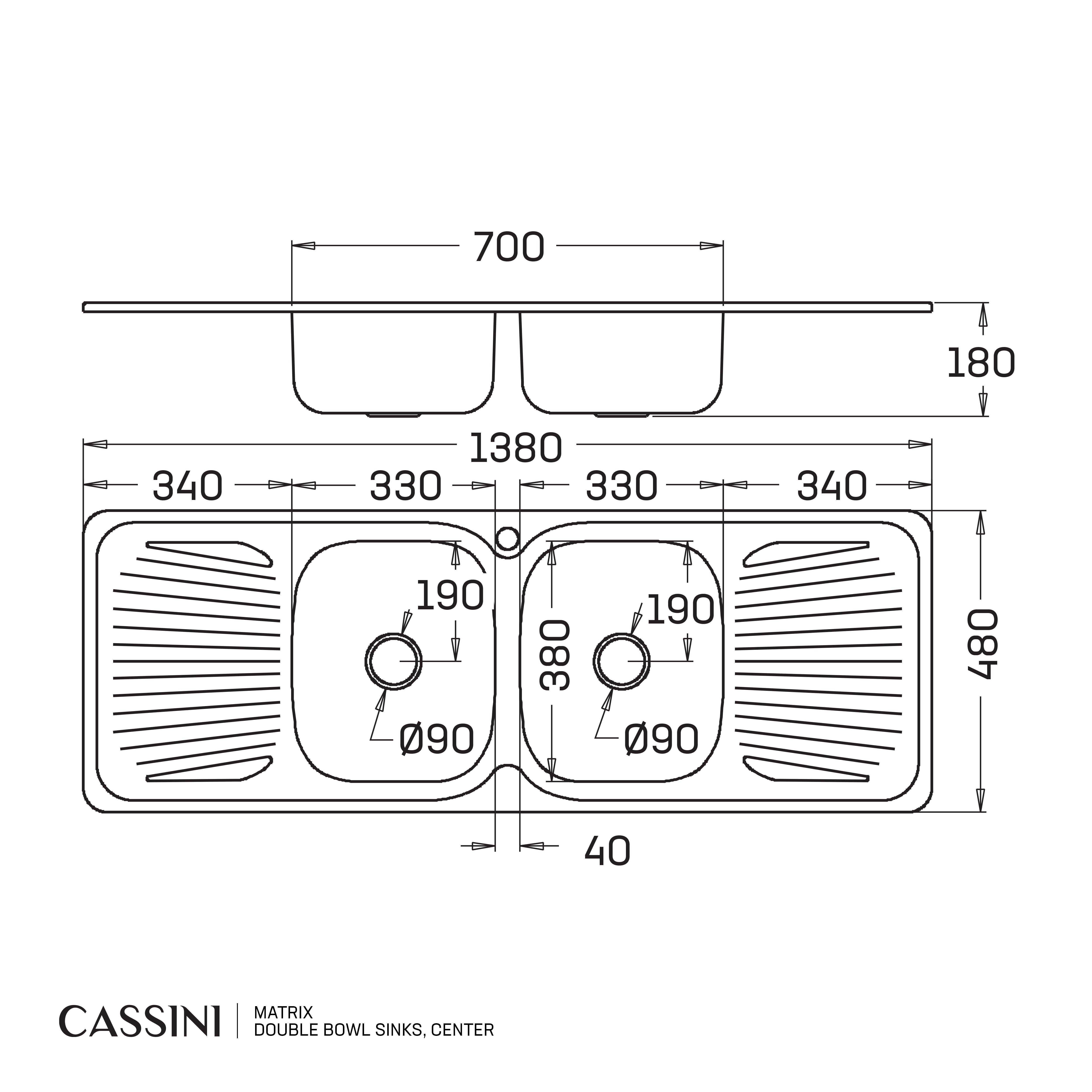 CASSINI MATRIX - Double Bowl Sinks