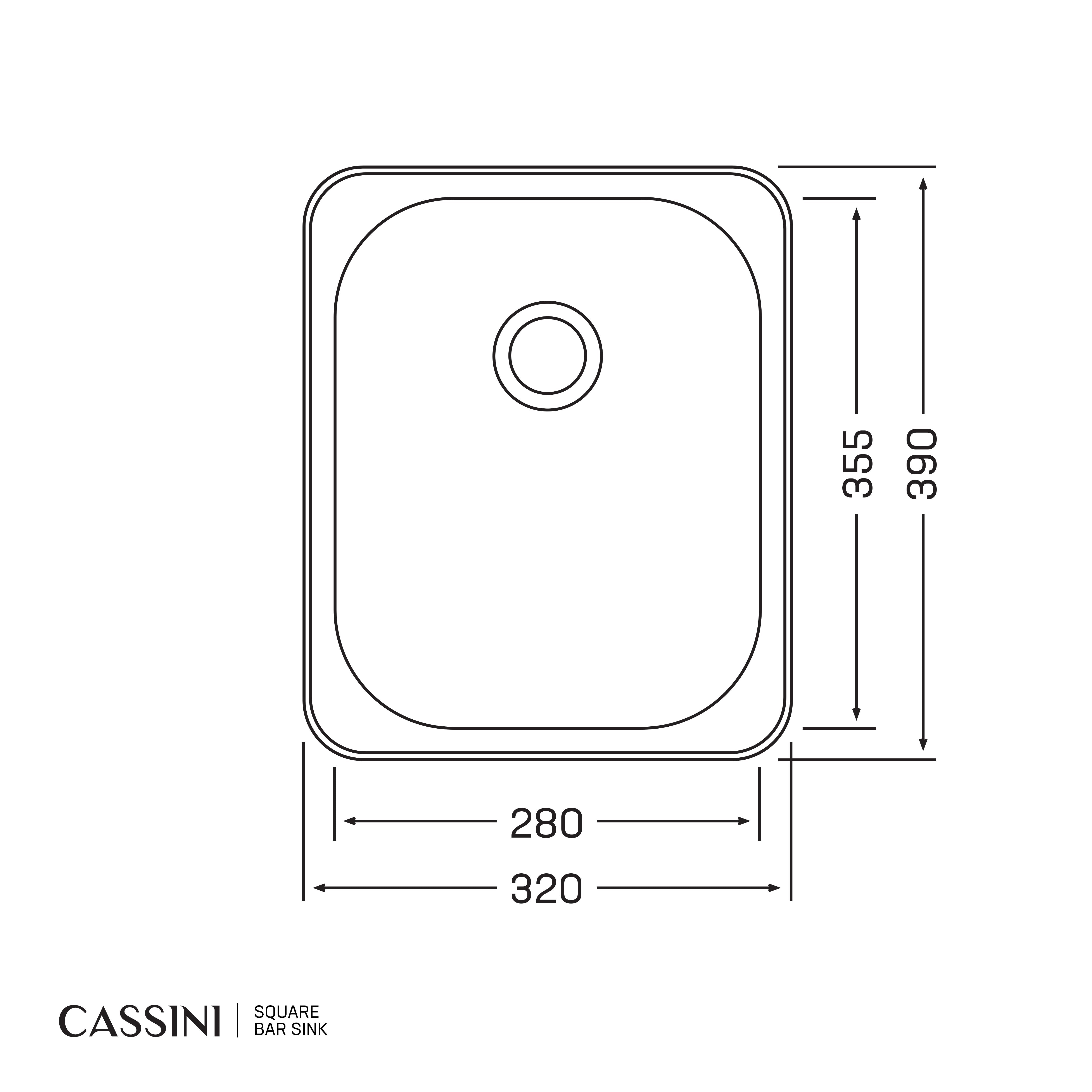 CASSINI - Square Bar Sink