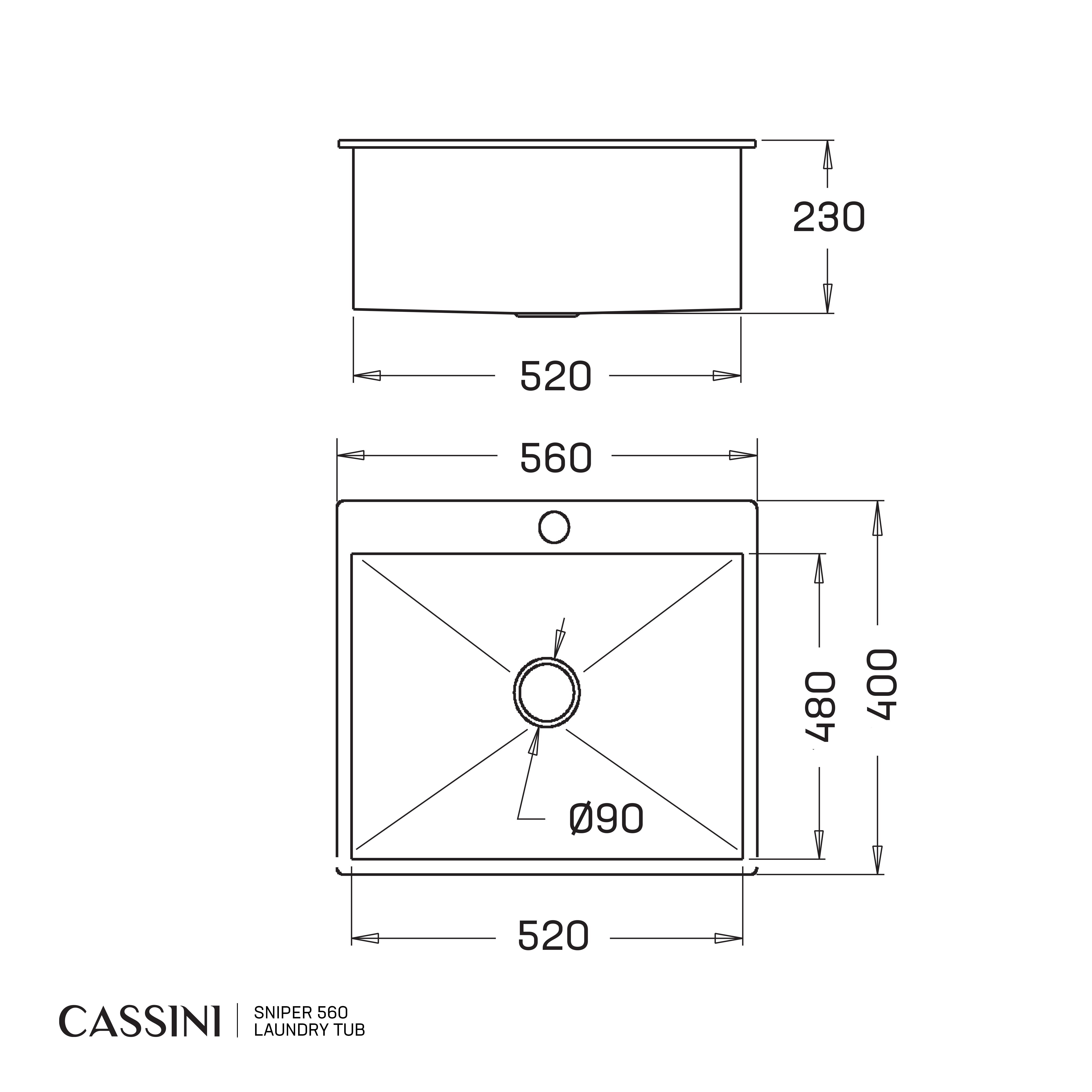 CASSINI - Sniper 560 Laundry Tub