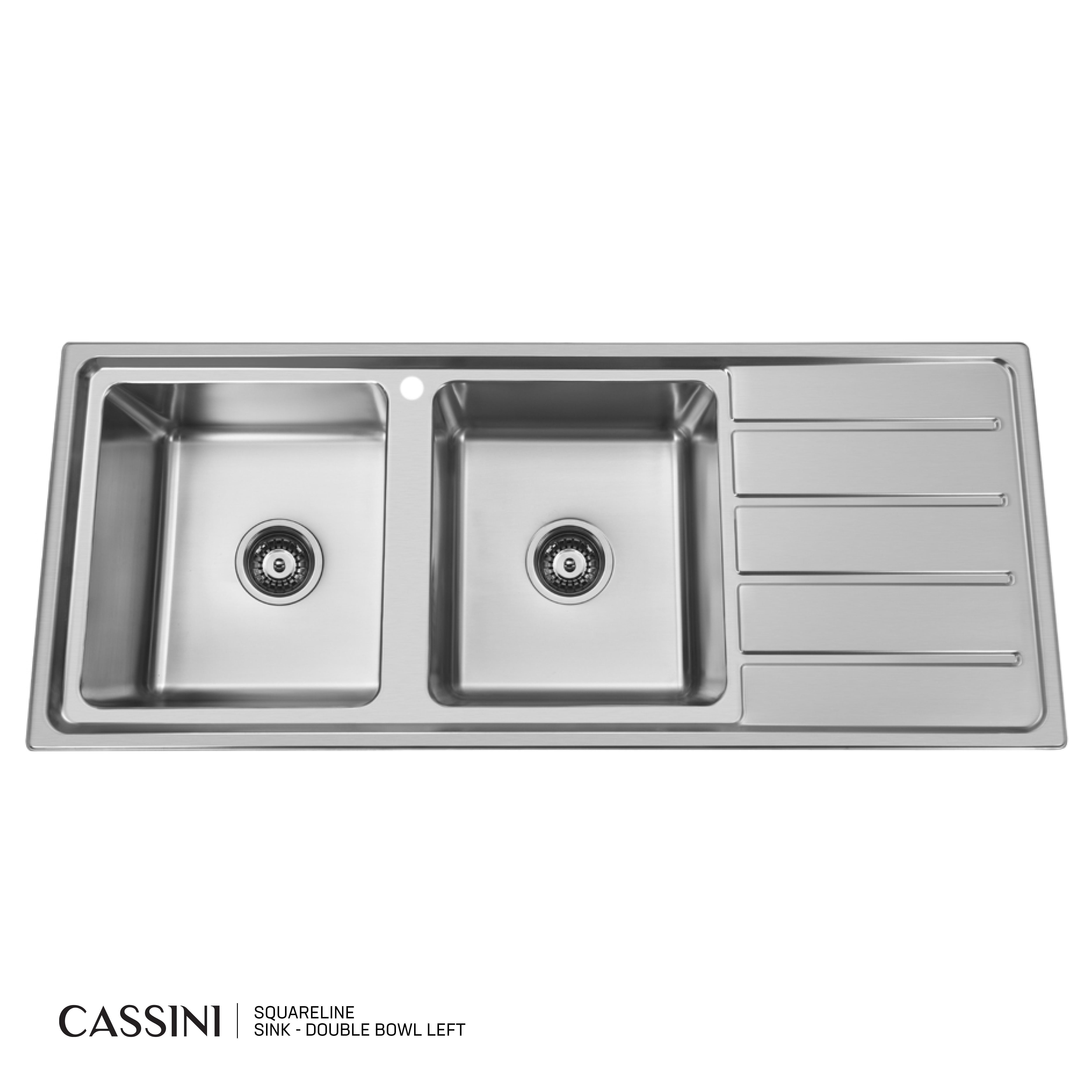 CASSINI - SquareLine Sink - Double Bowl