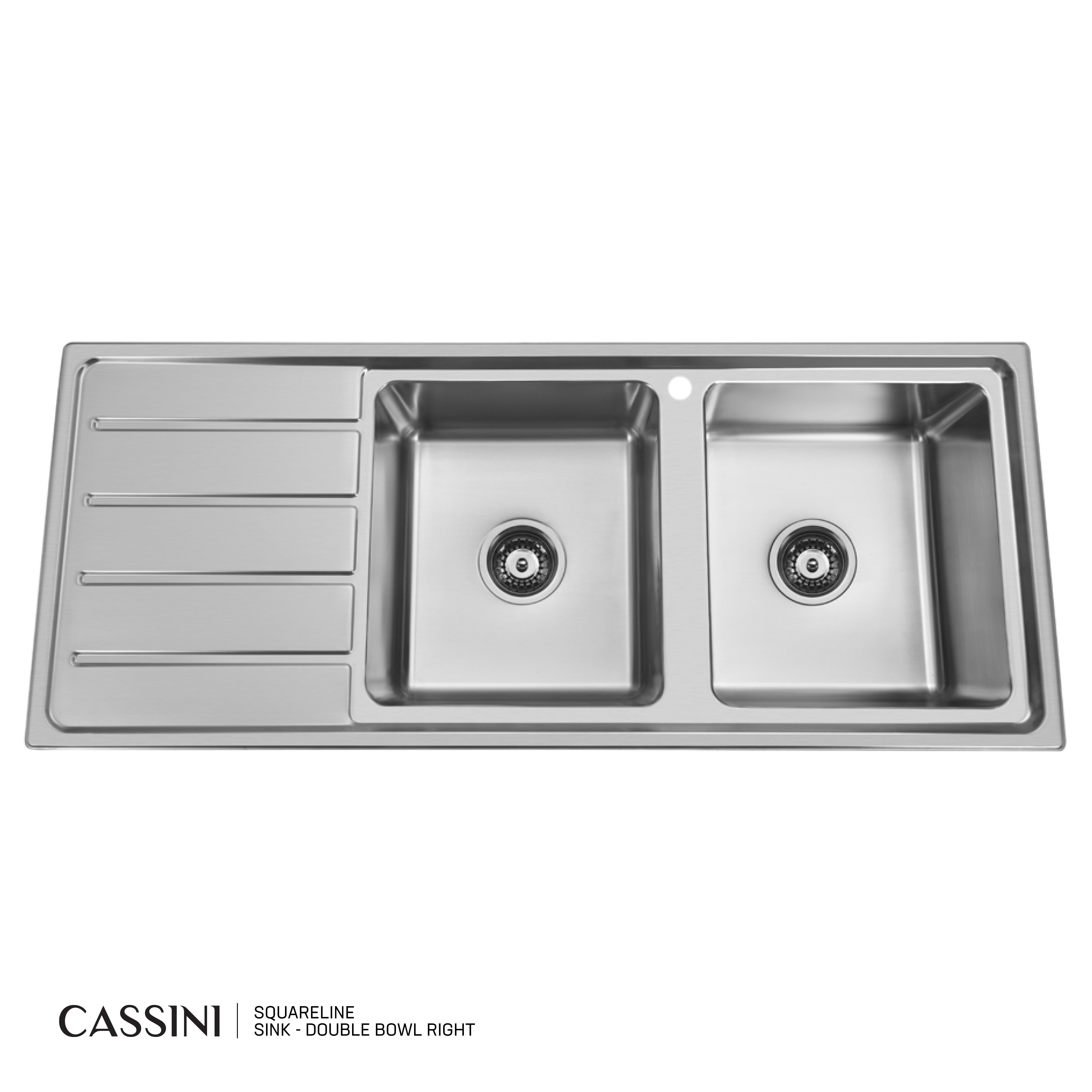 CASSINI - SquareLine Sink - Double Bowl