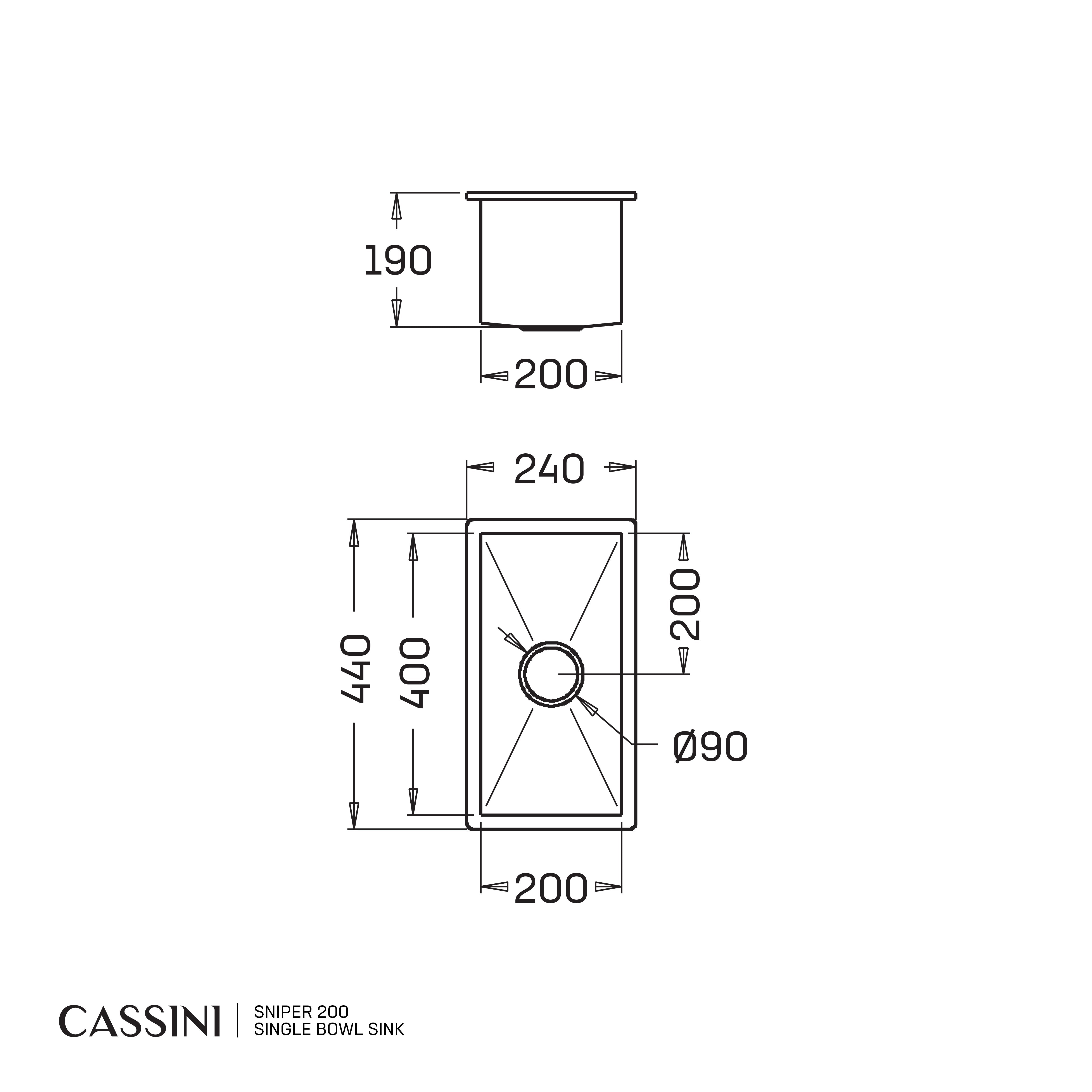 CASSINI - Sniper 200 Single Bowl Sink