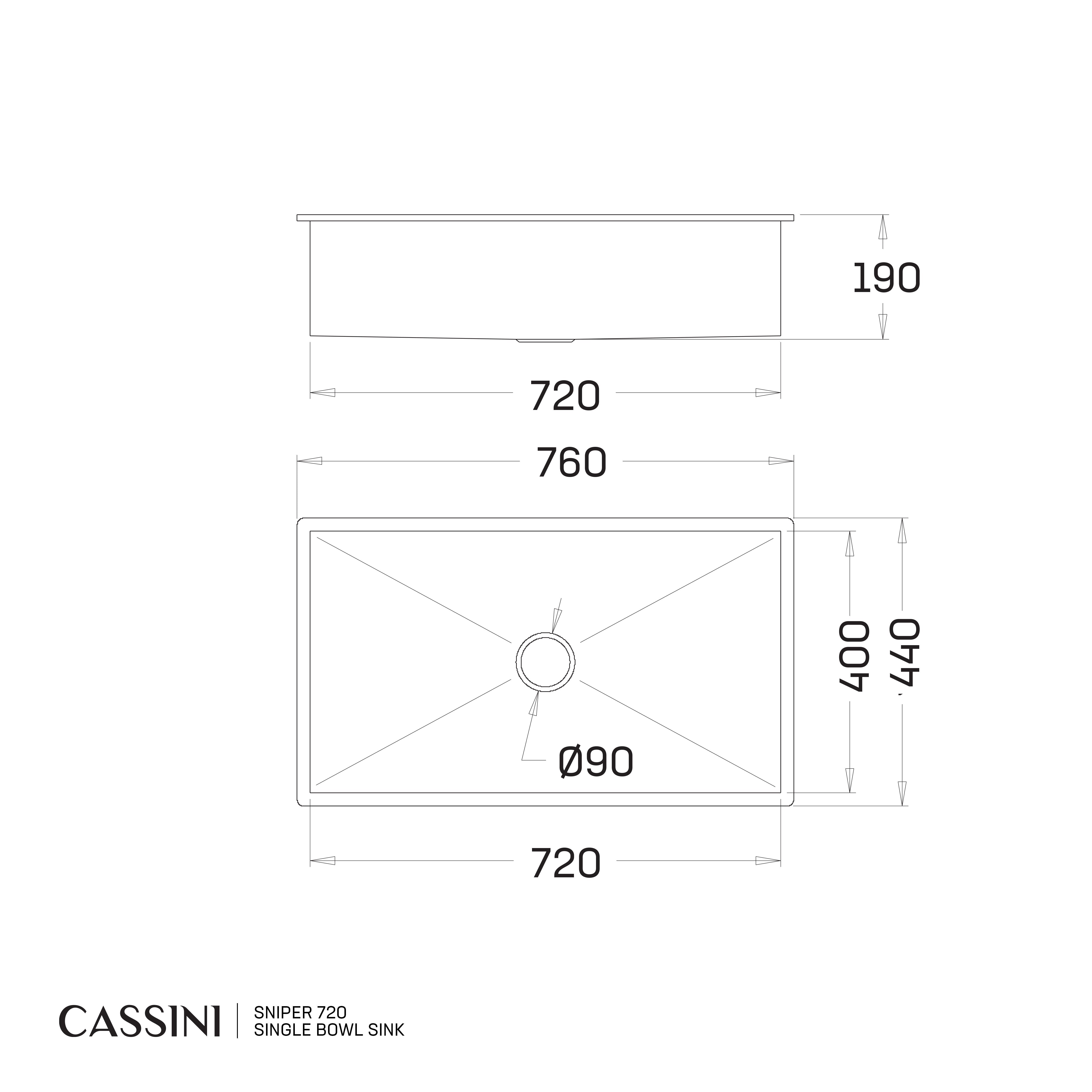 CASSINI - Sniper 720 Single Bowl Sink